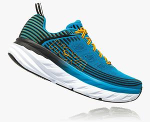 Hoka Bondi 6 Men's Road Running Shoes Blue/Black | BXIE-60821