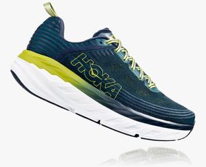 Hoka Bondi 6 Men's Road Running Shoes Blue/Green | LYOA-83914