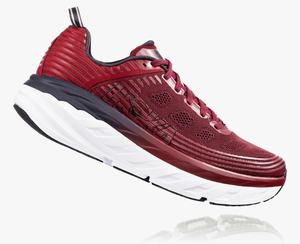 Hoka Bondi 6 Men's Road Running Shoes Red/Black | AONE-98327