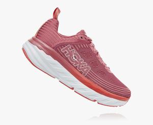 Hoka Bondi 6 Men's Road Running Shoes Red/Pink | LGFD-59147