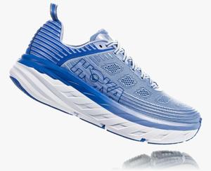 Hoka Bondi 6 Men's Road Running Shoes White/Blue | RBLT-50287