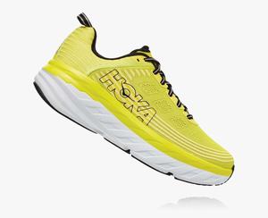 Hoka Bondi 6 Men's Road Running Shoes Yellow/White | CZGN-01437