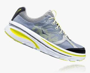 Hoka Bondi B Men's Road Running Shoes Yellow/Grey | TYGL-54283