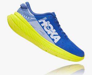 Hoka Carbon X Men's Road Running Shoes Blue/Yellow | ORWP-78254