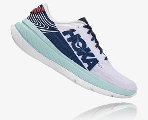 Hoka Carbon X Men's Road Running Shoes White/Blue | IYGZ-10293