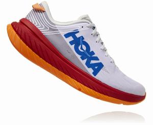 Hoka Carbon X Women's Road Running Shoes White/Orange/Red | GVPW-47035