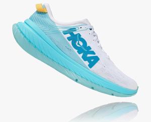 Hoka Carbon X Women's Road Running Shoes White/Blue | LIBD-70948