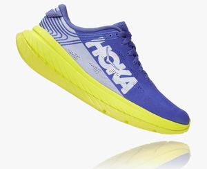 Hoka Carbon X Women's Road Running Shoes Blue/Yellow | PEJU-85210