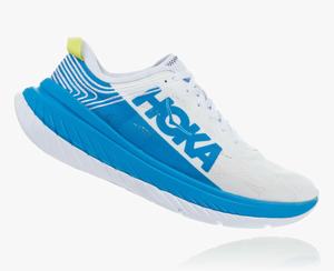 Hoka Carbon X Women's Road Running Shoes White/Blue | QOXU-47193