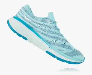 Hoka Cavu 3 Women's Road Running Shoes Blue/Light Green | JMQA-17263