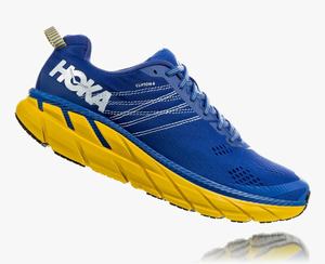 Hoka Clifton 6 Men's Road Running Shoes Blue/Yellow | EFVC-41970