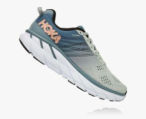 Hoka Clifton 6 Men's Road Running Shoes White/Blue | PDZK-96857