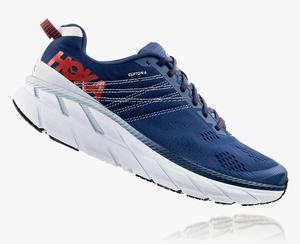 Hoka Clifton 6 Men's Road Running Shoes Blue/White | PXSG-71382