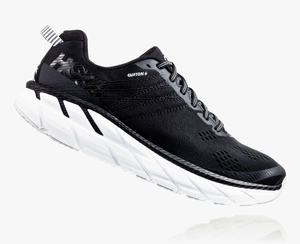 Hoka Clifton 6 Men's Road Running Shoes Black/White | QETV-92864