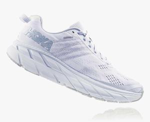 Hoka Clifton 6 Wide Men's Road Running Shoes White | EHIC-56839