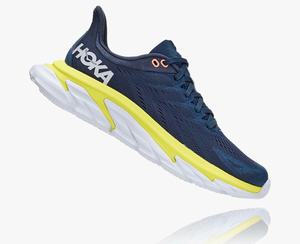 Hoka Clifton Edge Women's Walking Shoes Blue/Yellow | FIEX-21937