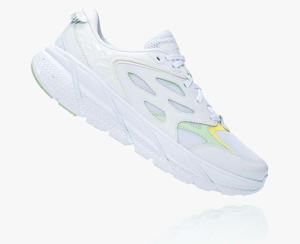 Hoka Clifton L Men's Walking Shoes White/Green | AOCE-65287