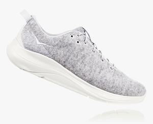 Hoka Hopara Flow Wool Wide Women's Road Running Shoes Light Grey | KGLM-04867