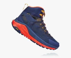 Hoka Kaha GORE-TEX Men's Hiking Boots Blue/Red | OIRS-05364