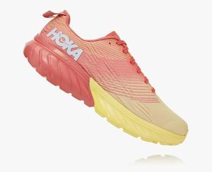 Hoka Mach 3 Women's Road Running Shoes Pink/Yellow | KQEO-54739