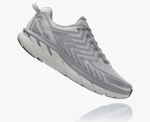 Hoka OV Clifton Men's Walking Shoes Silver | ZIVS-27509