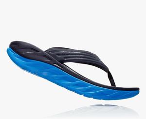 Hoka Recovery Flip Flops Women's Recovery Flip Flops Black/Blue | AGIM-46980