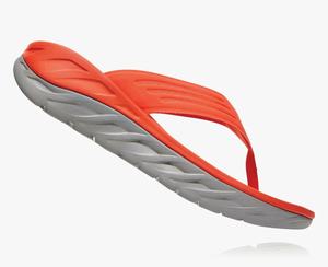 Hoka Recovery Flip Flops Women's Recovery Flip Flops Red/Grey | ZJKE-85194