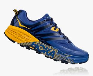 Hoka Speedgoat 3 Men's Trail Running Shoes Blue/Gold | EVZB-35294