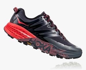 Hoka Speedgoat 3 Women's Trail Running Shoes Black/Red | LZNU-40376