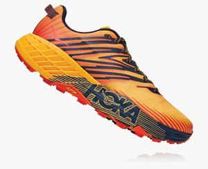 Hoka Speedgoat 4 Men's Trail Running Shoes Gold/Black | GWAU-86290