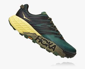 Hoka Speedgoat 4 Men's Trail Running Shoes Black/Yellow | HGWU-29301