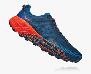 Hoka Speedgoat 4 Men's Trail Running Shoes Blue/Red | JVTW-05921