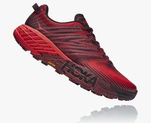 Hoka Speedgoat 4 Wide Men's Trail Running Shoes Red | IAGU-37469