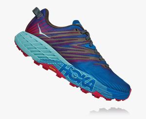 Hoka Speedgoat 4 Wide Women's Trail Running Shoes Blue/Pink | GANF-28753