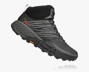 Hoka Speedgoat Mid GORE-TEX 2 Men's Hiking Boots Black/Grey | JULN-91254