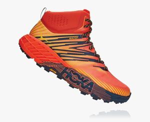 Hoka Speedgoat Mid GORE-TEX 2 Men's Trail Running Shoes Red/Gold | NGIB-79610