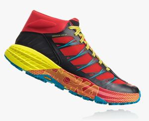 Hoka Speedgoat Mid Waterproof Men's Trail Running Shoes Red/Blue | KBRM-57416