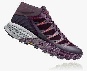 Hoka Speedgoat Mid Waterproof Women's Trail Running Shoes Black/Purple | IEGK-04761