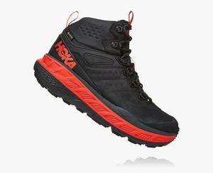 Hoka Stinson Mid GORE-TEX Men's Hiking Boots Black/Red | ELCR-39804